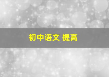 初中语文 提高